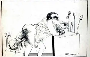 Village Voice article about illustrator Ralph Steadman who worked with writer Hunter S Thompson