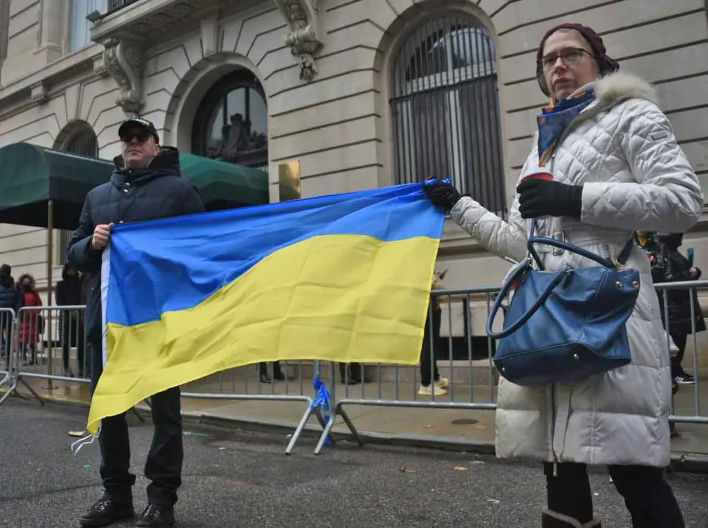 Village Voice article about protests in New York city against Russian invasion of Ukraine