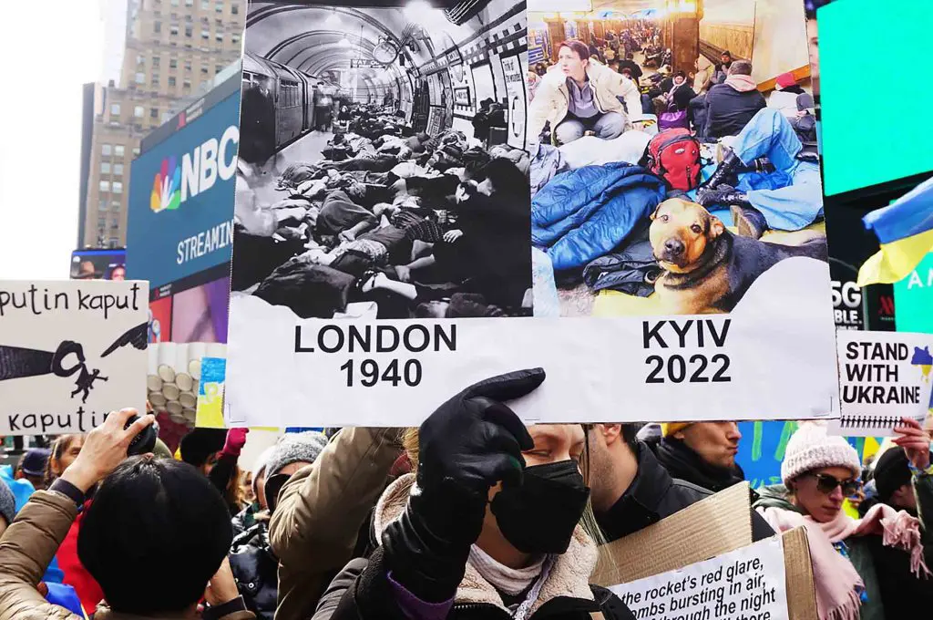 Village Voice article on Protests against Russian invasion of Ukraine
