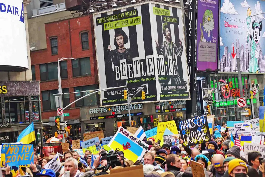 Village Voice article on Protests against Russian invasion of Ukraine