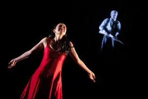 Village Voice article about Mikhail Baryshnikov and The Ring’s Miki Nakatani starring in the play, "The Hunting Gun."