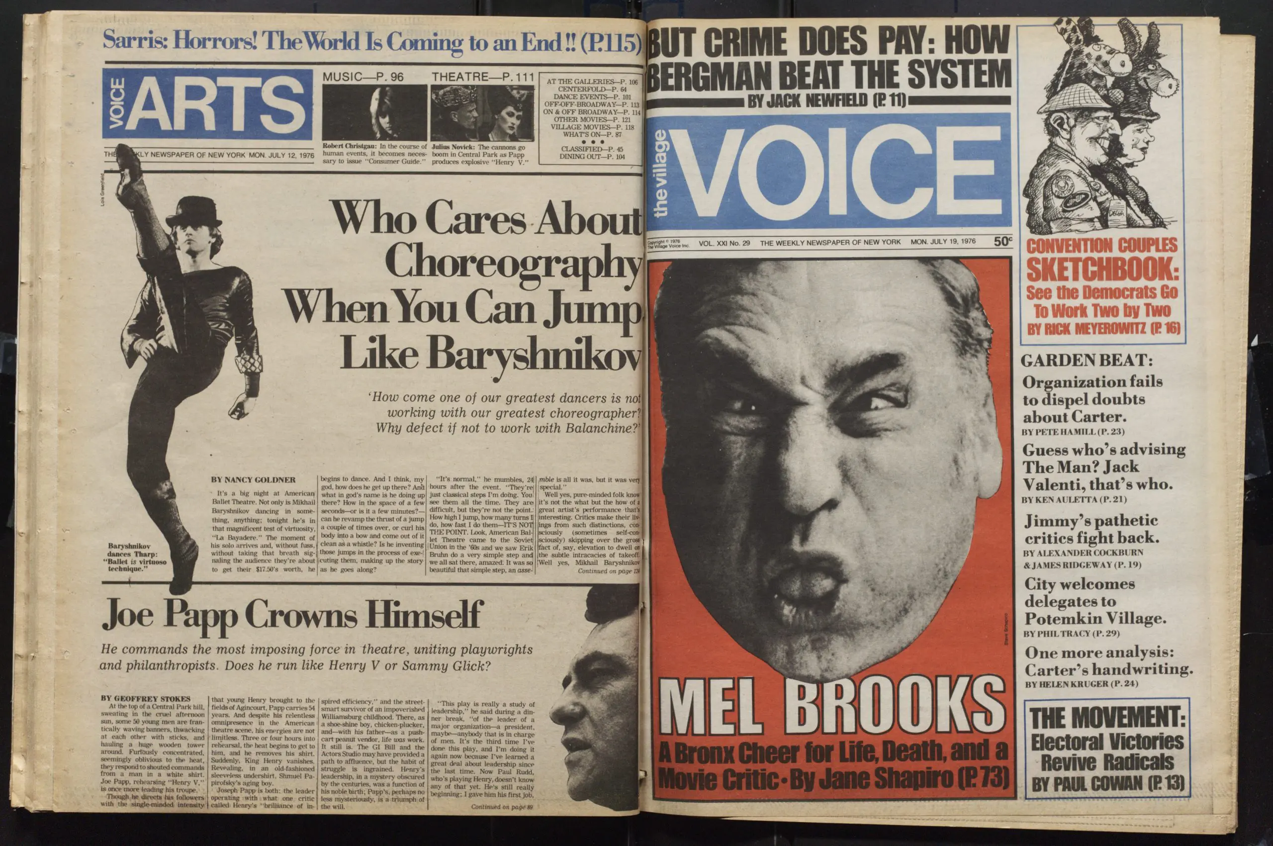 Village Voice article about the graphic designer Milton Glaser's 1970s tenure as the Voice's Art Director.
