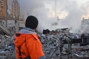 Photo in the Village Voice for article about the second anniversary of the war in Ukraine.