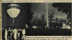 Article from the Village Voice Archive about the 1969 moon landing celebration in Central Park.
