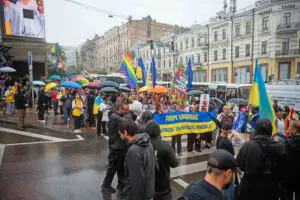 Pride march in Kyiv, Ukraine, 2024.