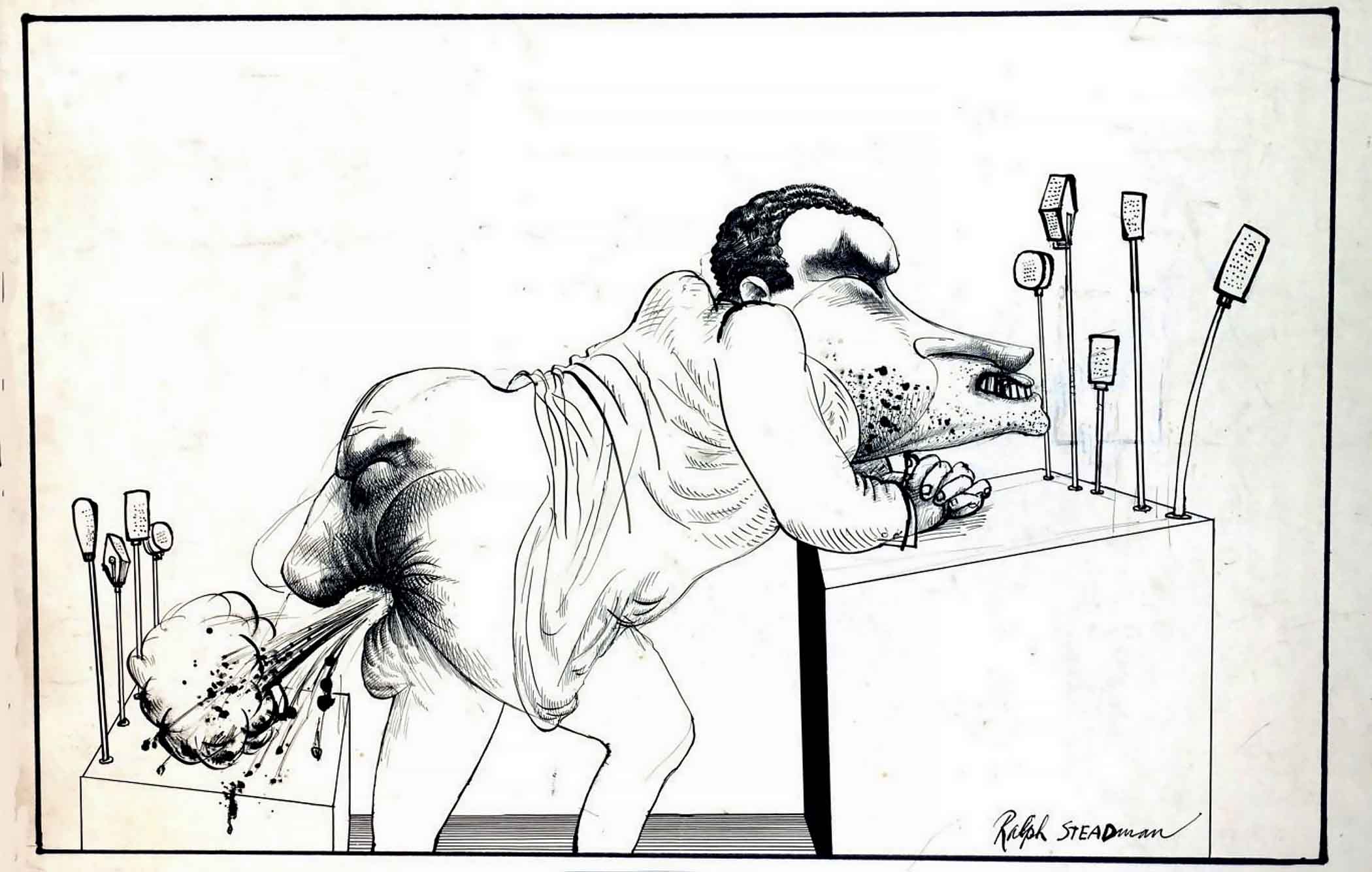 Village Voice article about illustrator Ralph Steadman who worked with writer Hunter S Thompson