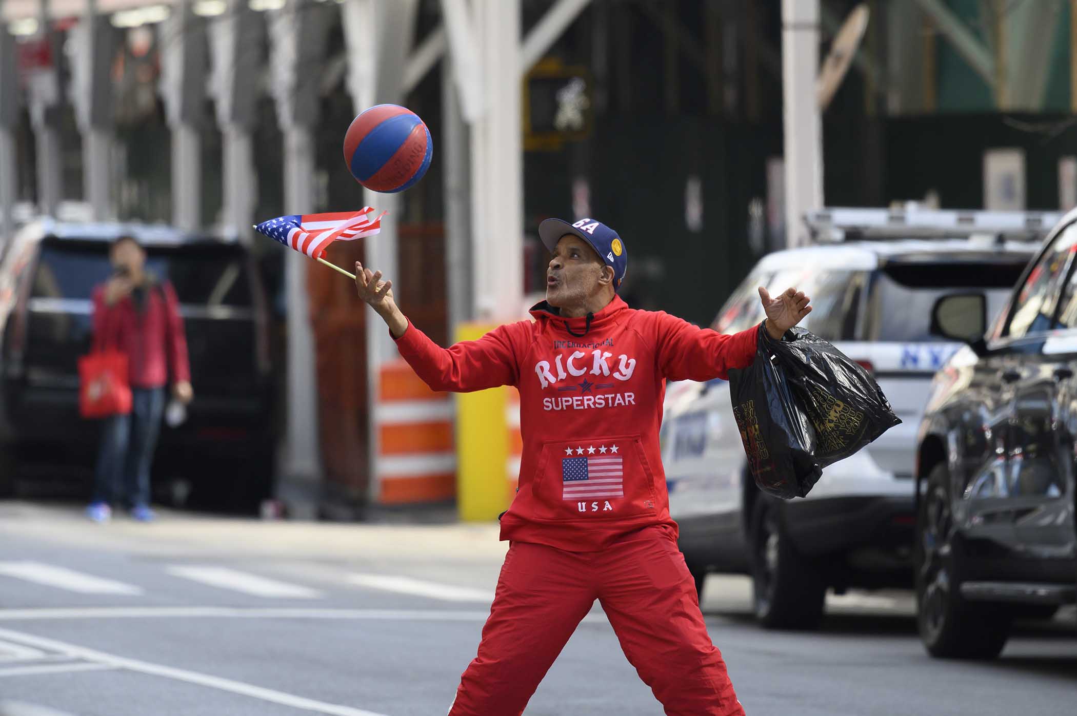 Photograph taken for the Village Voice by C.S. Muncy of the scene at the lower Manhattan court house where Donald Trump was indicted.