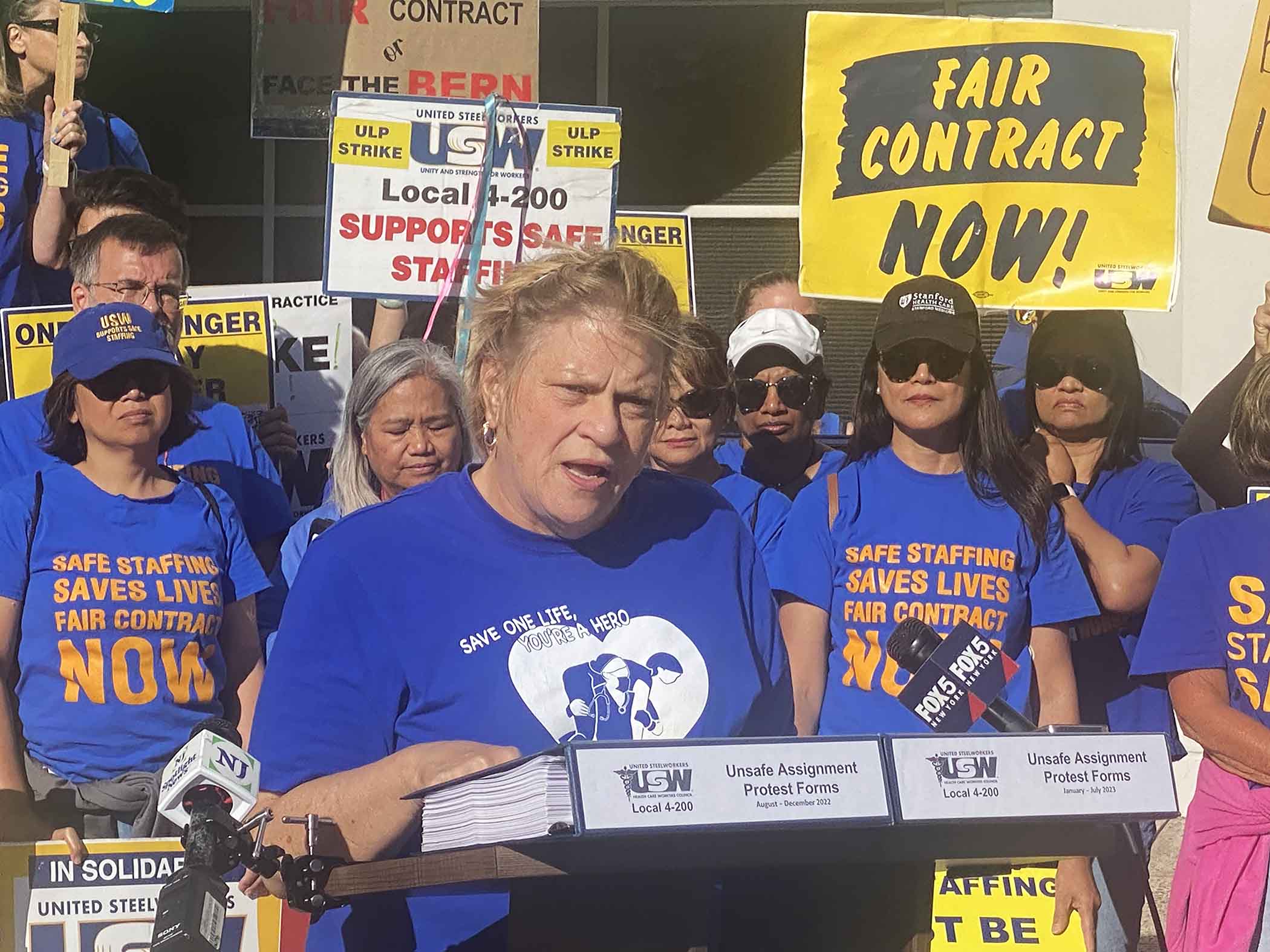 Photo of leader of nurse's strike in a Village Voice article about how direct voting for more progressive union leadership might lead to increased voting in national elections.