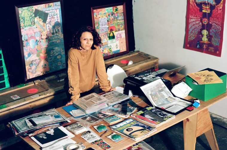 Guadalupe Rosales uses archival materials in her art.