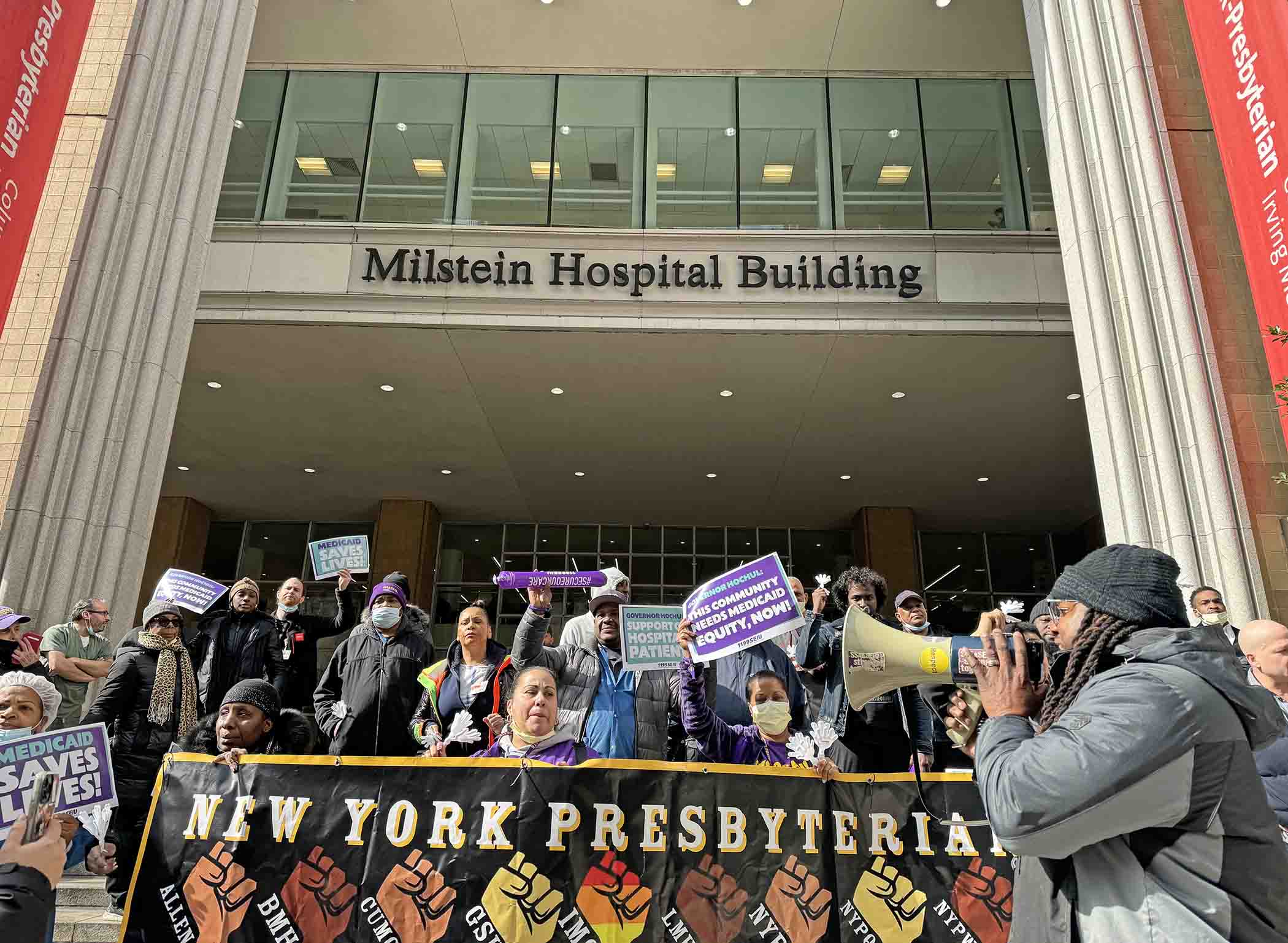 Nurse protesting for better working conditions.