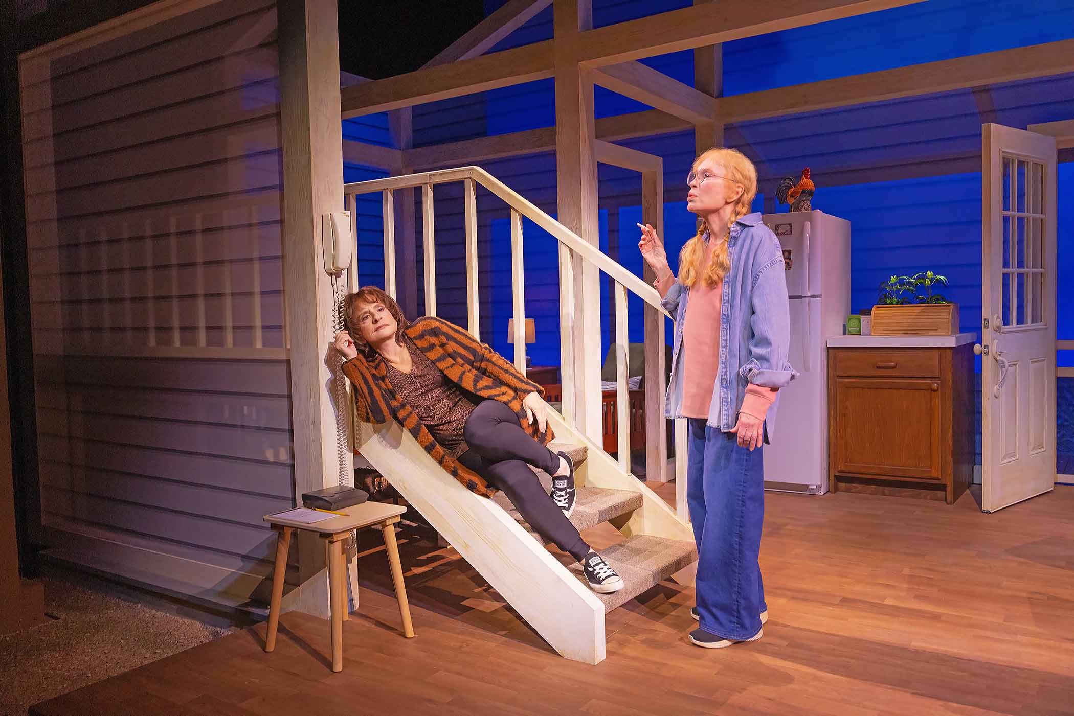 Patti LuPone and Mia Farrow in the Broadway play, "The Roommate."