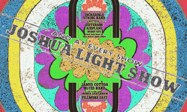 The Joshua Light Show, created by Joshua White, added visual verve to the rock shows at the Fillmore East, overlaying the bands with color slides, lava-lamp-like panoramas, crystal flares, and all manner of psychedelic phantasmagorias. An example of White’s luminous concoctions can be seen on the cover of Iron Butterfly’s 1968 album, “In-A-Gadda-Da-Vida.”