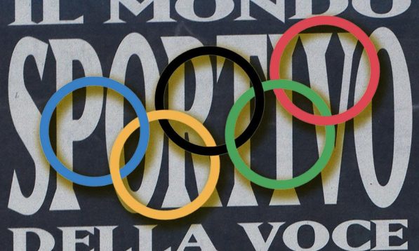 Olympic rings featured in an article about Alberto Tomba at the 1992 Winter Olympics.