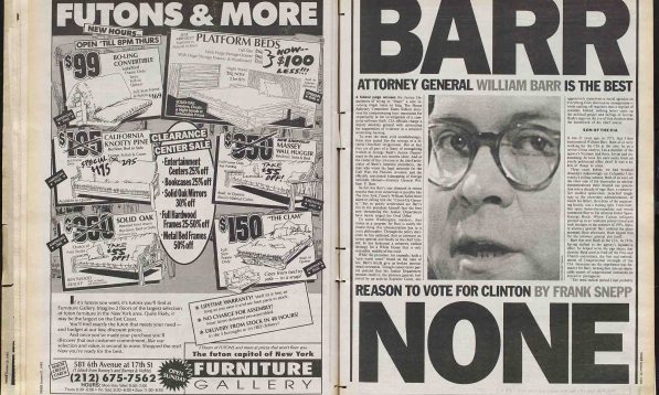 Pages 22 and 23 from the October 27, 1992, Voice — everything old is new again.