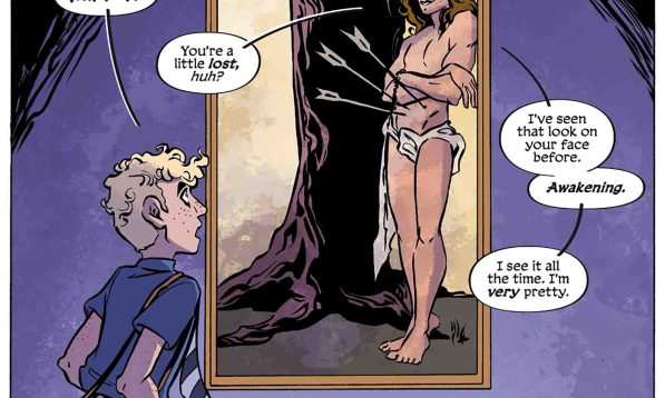 Hottie martyr Saint Sebastian comes to life in “Hey, Mary!”