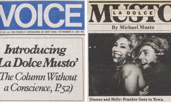 L: The cover blurb that launched a thousand (and then some) Musto reports. R: Photographer Sylvia Plachy accompanied Musto on his inaugural plunge into the NYC demimonde.