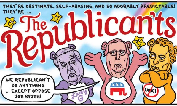 Ward Sutton cartoon on the Don't Care Bears Republican'ts 1
